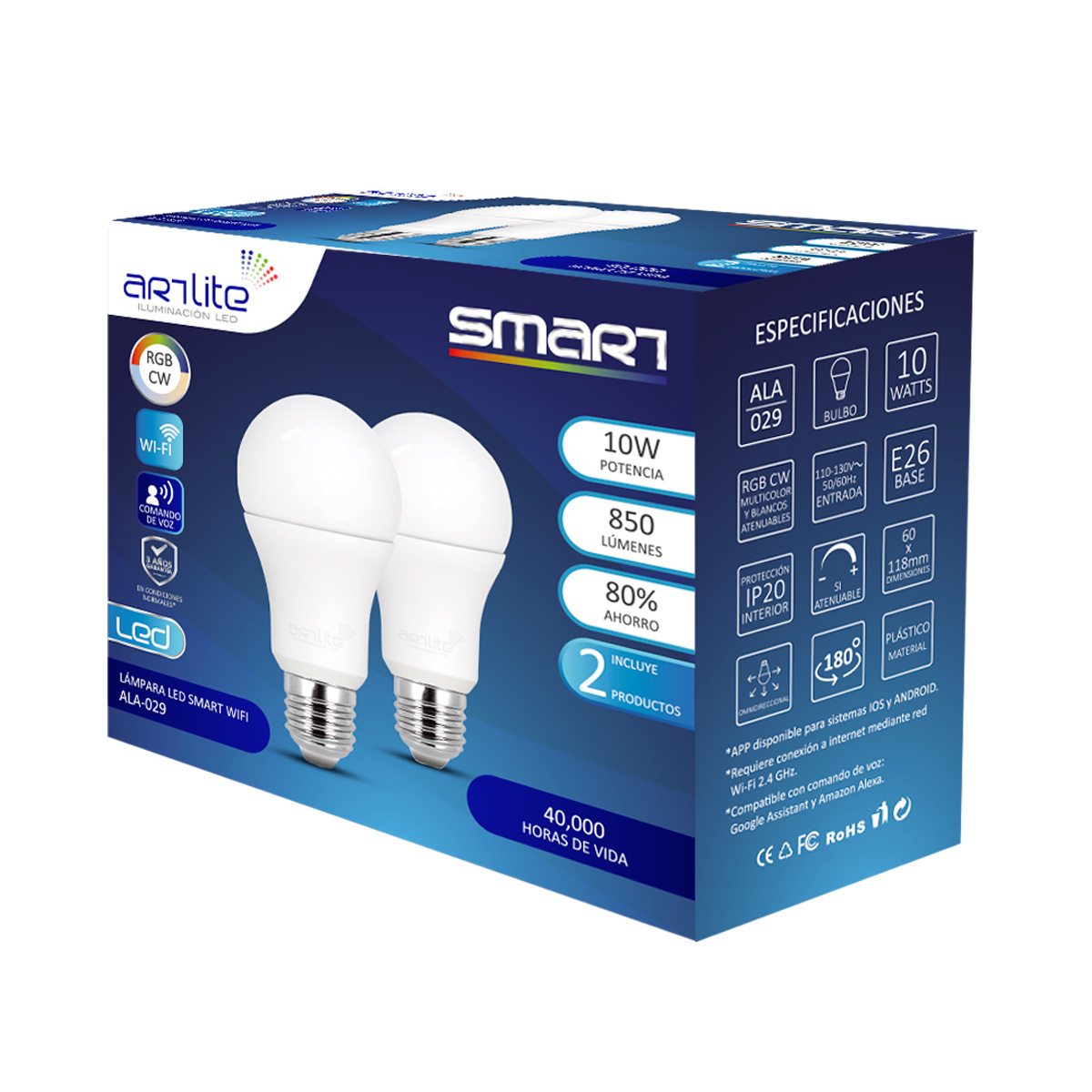 Pack de 2 lámparas LEDs Clever H1 blancas Ultra Bright